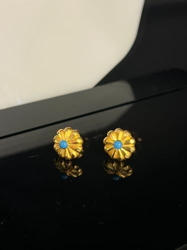 حلق الورده ذهب عيار21 فاخر و انيق لبس يومي بوابة.5