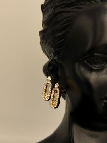 حلق مسيكا ذهب عيار21 فاخره و مميزه تصميم الماس بوا...