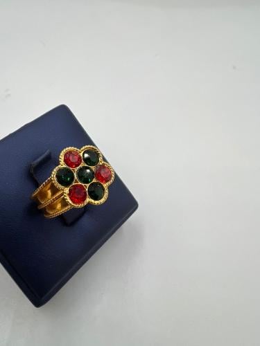 خاتم صباح الخير فاخر و انيق ذهب عيار٢١ مقاس17 الوز...