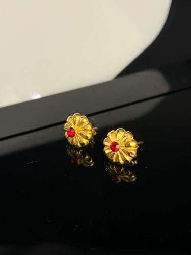 حلق الورده ذهب عيار21 فاخر و انيق لبس يومي بوابة.5