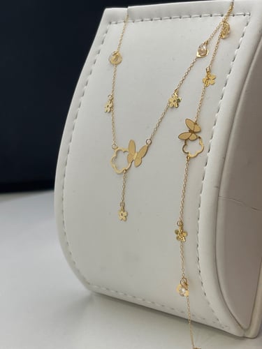 شوكر و سواره موديل الفراشة عيار21