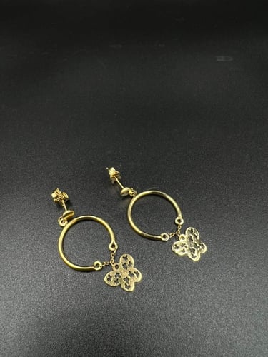 حلق الفراشة مميزه و انيق ذهب عيار18