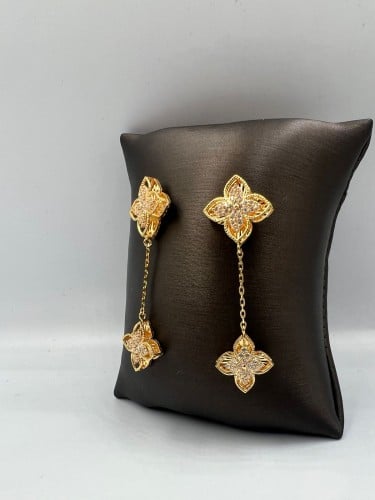 حلق سهرات فاخر و انيق ذهب عيار21 الوزن 4.75