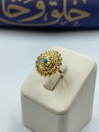 خاتم فيروزي مميز و انيق عيار21