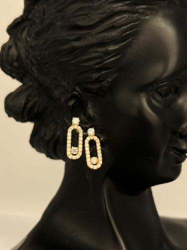 حلق مسيكا ذهب عيار21 فاخره و مميزه تصميم الماس بوا...