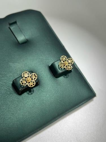 حلق ذهب عيار18 موديل الورده فاخر و مميز بوابة.5