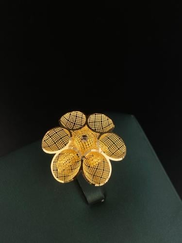 خاتم الورده فخم و مميز ذهب عيار21 مقاس 20 وزن 5.30...