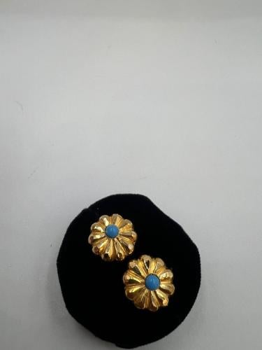 حلق الفيروزي ذهب عيار٢١ فاخر و انيق بوابة..5