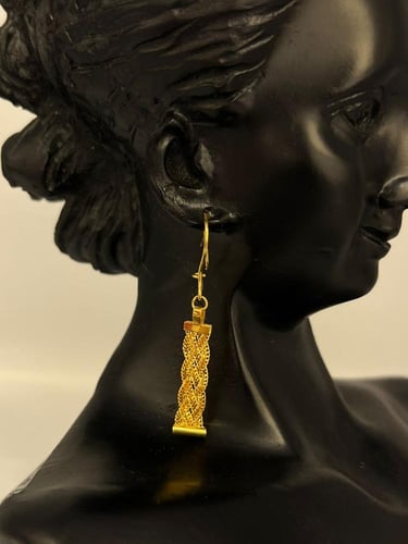 حلق المجدولة ذهب عيار21 فاخر و مميز بوابة.5