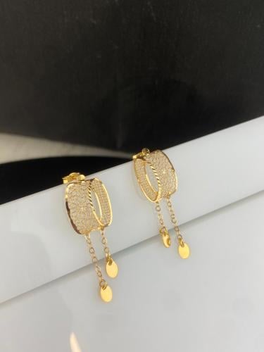 حلق ذهب عيار21 فاخر و انيق للمناسبات بوابة.4