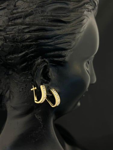 حلق ذهب عيار18 فاخر و مميز لبس يومي بوابة.4