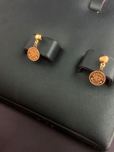 حلق الجنيه ذهب عيار21 فاخر و انيق بوابة.4