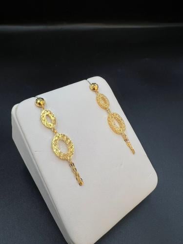 حلق ذهب عيار٢١ فاخر و انيق الوزن 3.14 بوابة.5