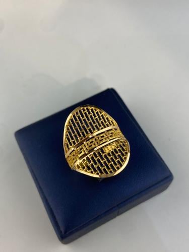 خاتم ذهب عيار21 لبس يومي فاخر و انيق مقاس19 الوزن...