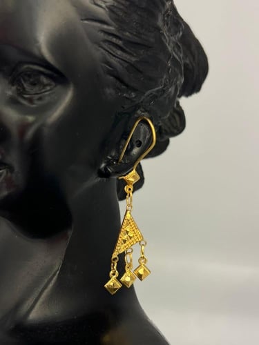 حلق شرقي ذهب عيار21 فاخر و مميز بوابة.5