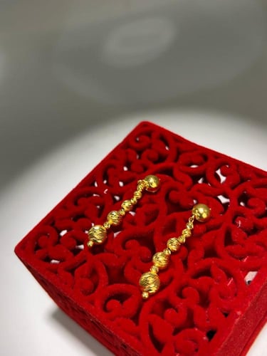 حلق الدوريكا فاخر و مميز للمناسبات ذهب عيار21 بواب...