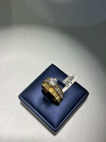 خاتم توينز العروس ذهب عيار21 فاخر و مميز مقاس18 وز...