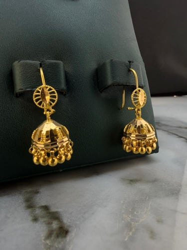 حلق جومكا ذهب عيار 21 فاخر و مميز وزن 6.23 جرام