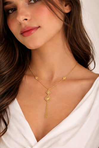 قلادة ذهب عيار 21 قيراط بتصميم أنيق 2.08 جرام