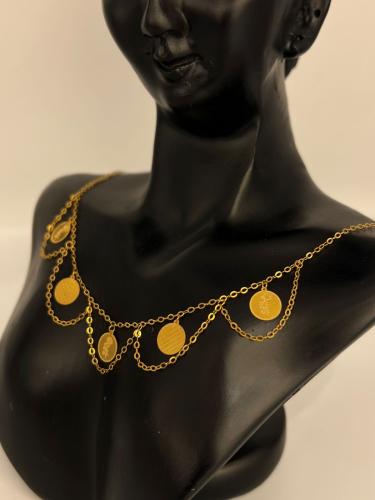 قلادة الدنتيل ذهب عيار21 فاخره و مميزه بوابة.5