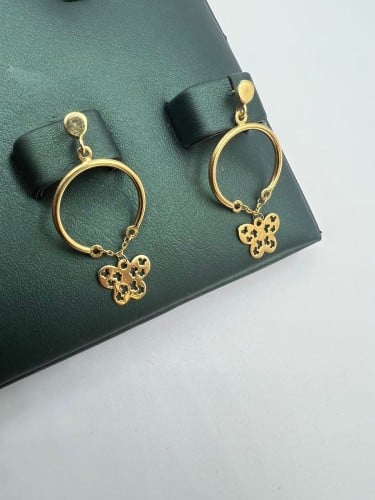 حلق الفراشة مميزه و انيق ذهب عيار18