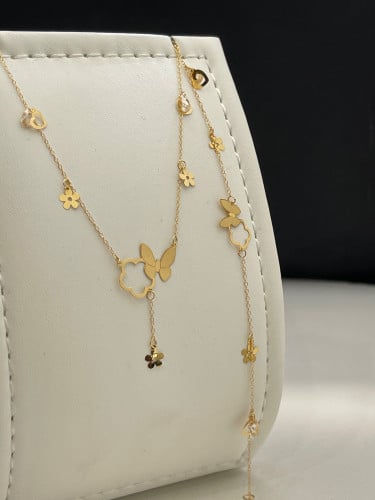 شوكر و سواره موديل الفراشة عيار21