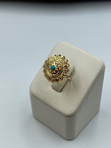 خاتم فيروزي مميز و انيق عيار21