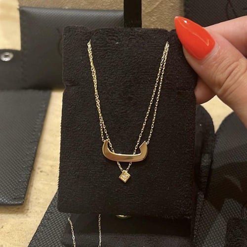 سلسال حرفك المميز – طبقتين مطلي بالذهب من قلادتي