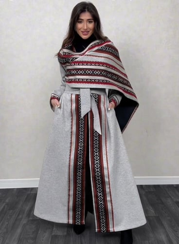 عباية سدو النخبة – جوخ رمادي شتوي فاخر