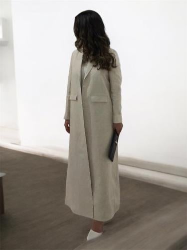 عباية بليزر من اللينن بلون بيج فاخر