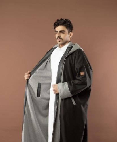 فروة رجالية دبل فيس (أسود × رمادي)