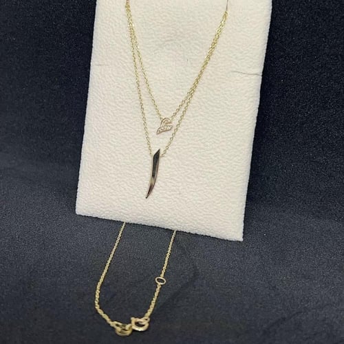 سلسال حرفك المميز – طبقتين مطلي بالذهب من قلادتي