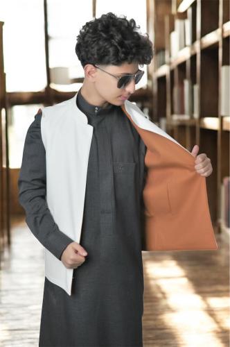 سديرية أطفال جوخ دبل فيس شتوية (أبيض × جملي)