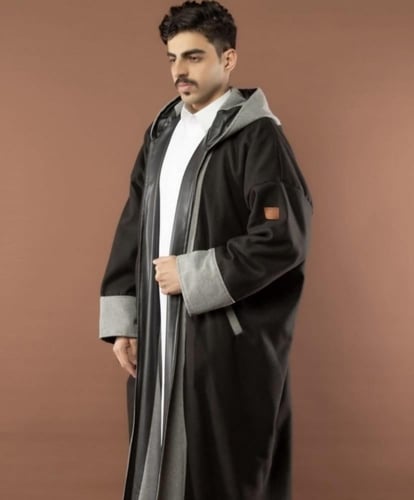 فروة رجالية دبل فيس (أسود × رمادي)