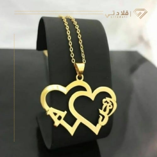 سلسال قلبين بحرف واسم