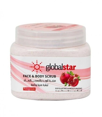 مقشر للوجه والجسم بالرمان من جلوبال ستار 500مل