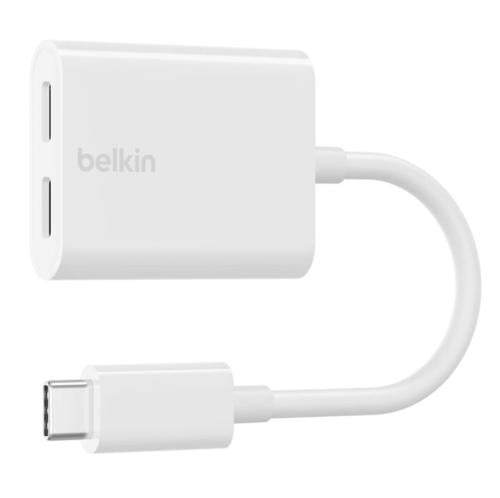 وصلة تايب سماعة + شاحن belkin RockStar USB-C Audio...