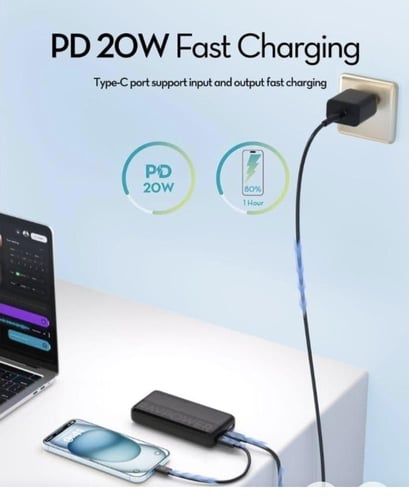 بطارية متنقلة راف بور 20000mAh ثلاث منافذ Ravpower...