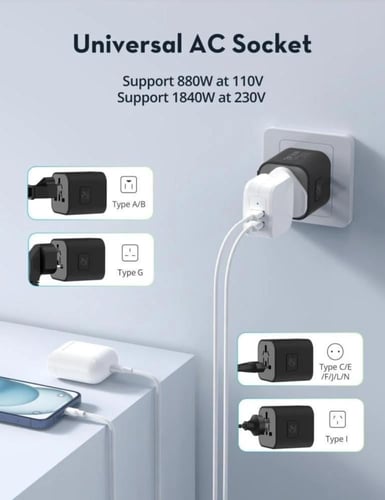 راس جداري دولي 1840W متعدد المنافذ Ravpower RP-PC1...