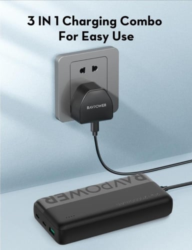 بكج يحتوي على ثلاث قطع بطارية 20000mAh + راس شاحن...