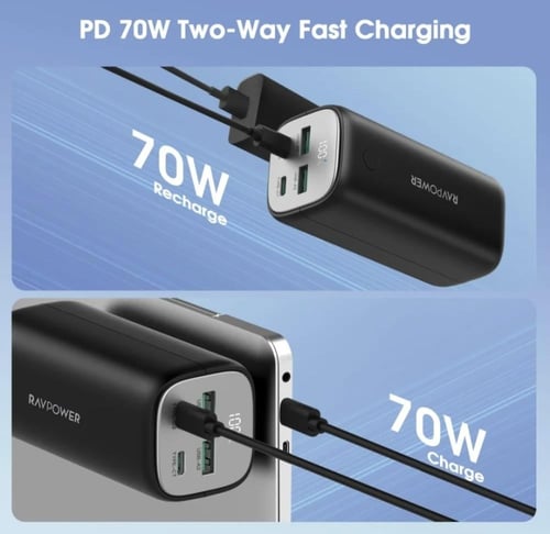بطارية متنقلة 20000mAh 70w اربع منافذ Ravbower PD...