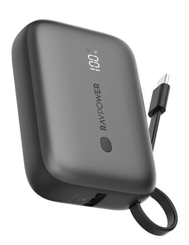 بطارية متنقلة 20w منفذين + كيبل مدمج Ravpower PD P...