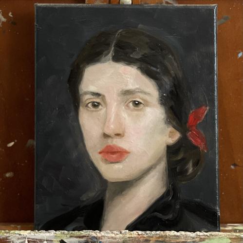 Women with red tie