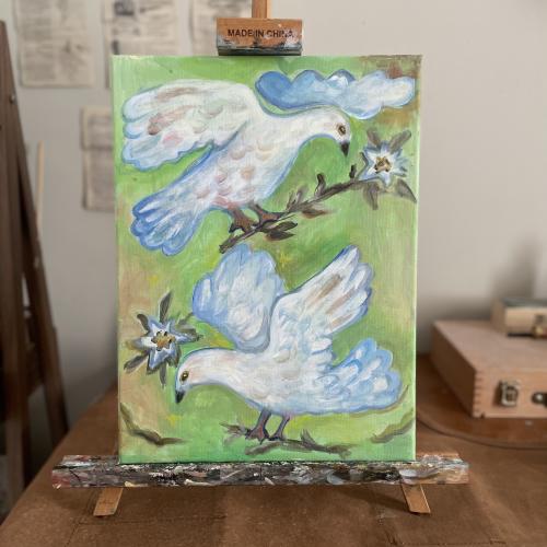 White bird 40*30 cm
