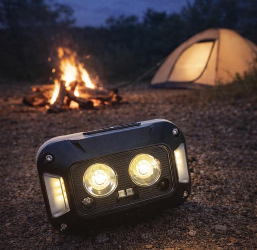 كشاف رأس بحساس عدستين اضاءة اصفر وابيض يعمل كل منه...