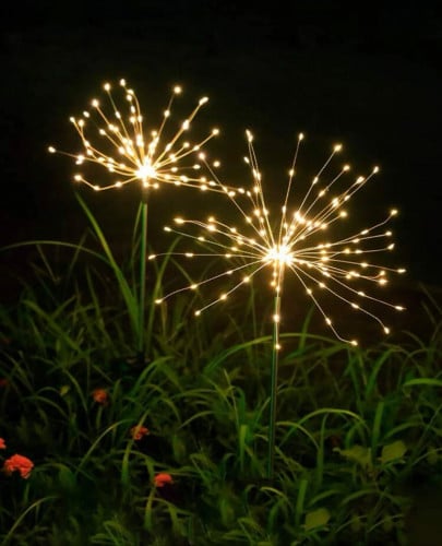 اضاءات غرس على الطاقة الشمسية العدد 2 لون اصفر