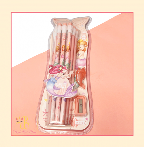 مجموعة اقلام رصاص عروس البحر وردي