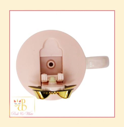 كوب فيونكة ابيض دوائر White Ribbon Cup Dots