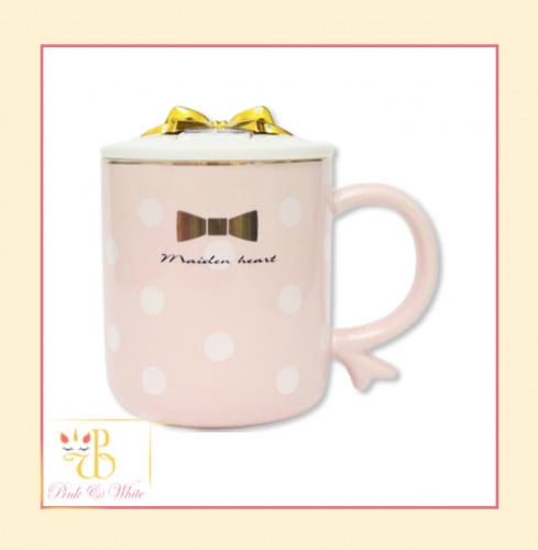 كوب فيونكة وردي دوائر Pink Ribbon Cup Dots