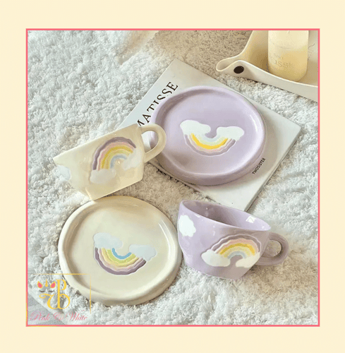 كوب قوس المطر اصفر